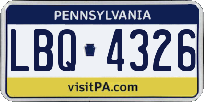 PA license plate LBQ4326