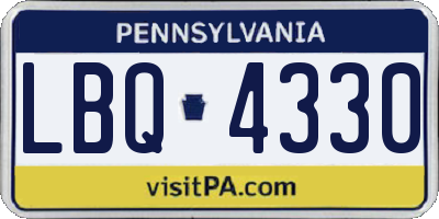 PA license plate LBQ4330