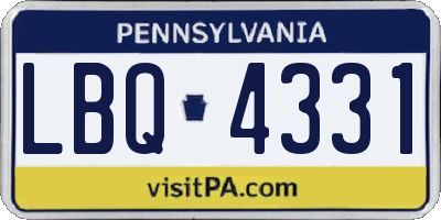 PA license plate LBQ4331