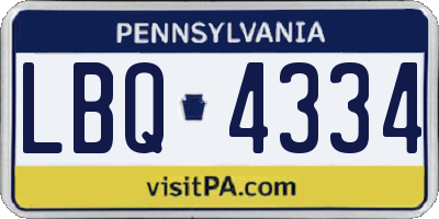 PA license plate LBQ4334