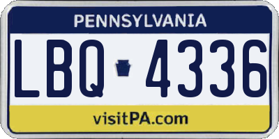PA license plate LBQ4336