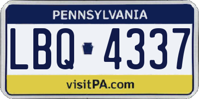 PA license plate LBQ4337