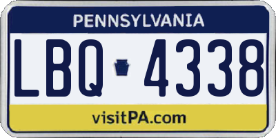 PA license plate LBQ4338