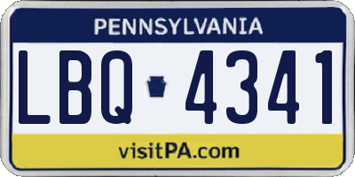 PA license plate LBQ4341
