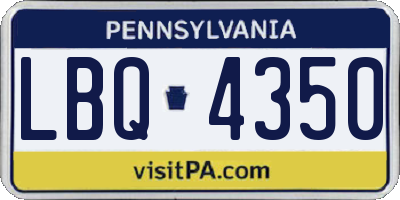 PA license plate LBQ4350