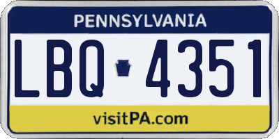 PA license plate LBQ4351