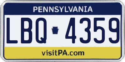 PA license plate LBQ4359