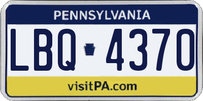 PA license plate LBQ4370