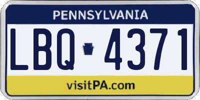 PA license plate LBQ4371