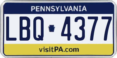 PA license plate LBQ4377