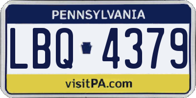 PA license plate LBQ4379