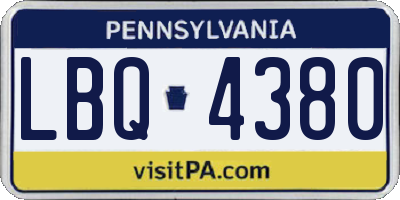 PA license plate LBQ4380