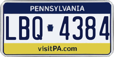 PA license plate LBQ4384