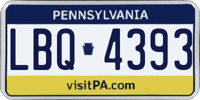 PA license plate LBQ4393