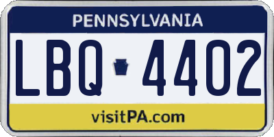 PA license plate LBQ4402