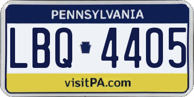 PA license plate LBQ4405
