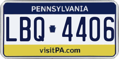 PA license plate LBQ4406