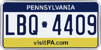 PA license plate LBQ4409