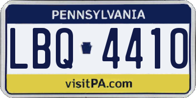 PA license plate LBQ4410