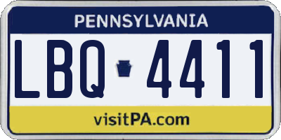 PA license plate LBQ4411