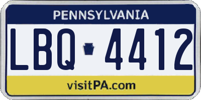 PA license plate LBQ4412