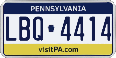 PA license plate LBQ4414
