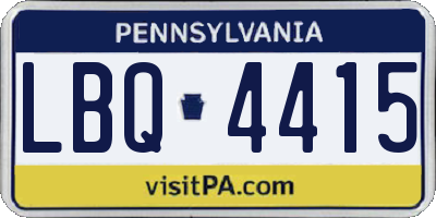 PA license plate LBQ4415