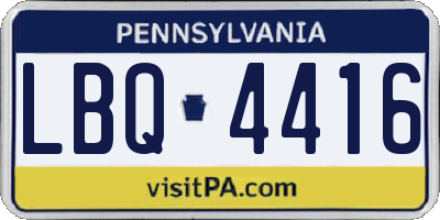 PA license plate LBQ4416