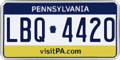 PA license plate LBQ4420