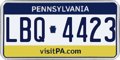 PA license plate LBQ4423
