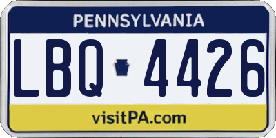 PA license plate LBQ4426