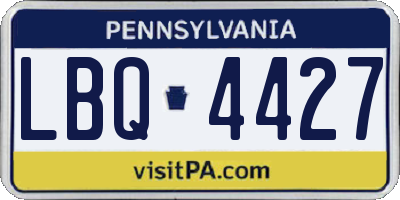 PA license plate LBQ4427