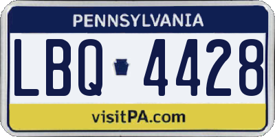 PA license plate LBQ4428
