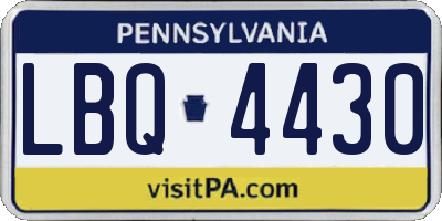 PA license plate LBQ4430