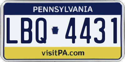 PA license plate LBQ4431