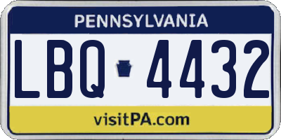 PA license plate LBQ4432