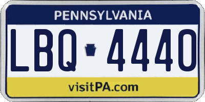 PA license plate LBQ4440