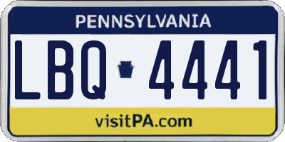 PA license plate LBQ4441