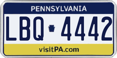 PA license plate LBQ4442