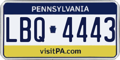 PA license plate LBQ4443