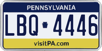 PA license plate LBQ4446