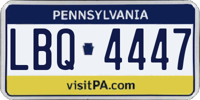 PA license plate LBQ4447