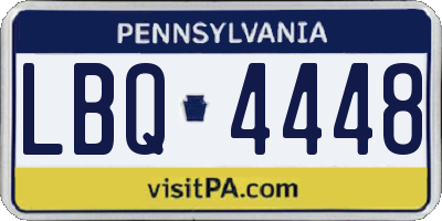 PA license plate LBQ4448