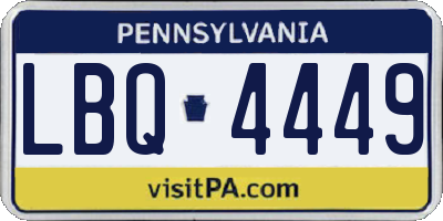 PA license plate LBQ4449