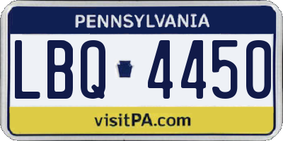 PA license plate LBQ4450