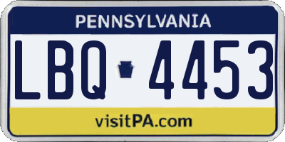 PA license plate LBQ4453