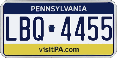 PA license plate LBQ4455