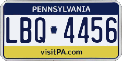 PA license plate LBQ4456
