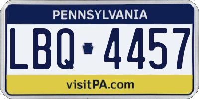 PA license plate LBQ4457