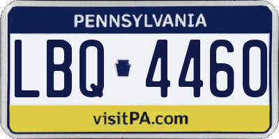 PA license plate LBQ4460